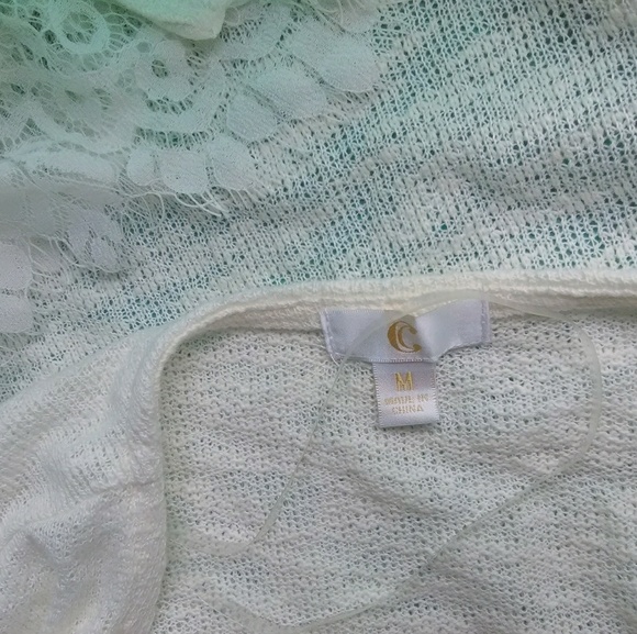 Ivory Knit and Lace Cardigan Sweater LAST ONE! - Picture 6 of 8